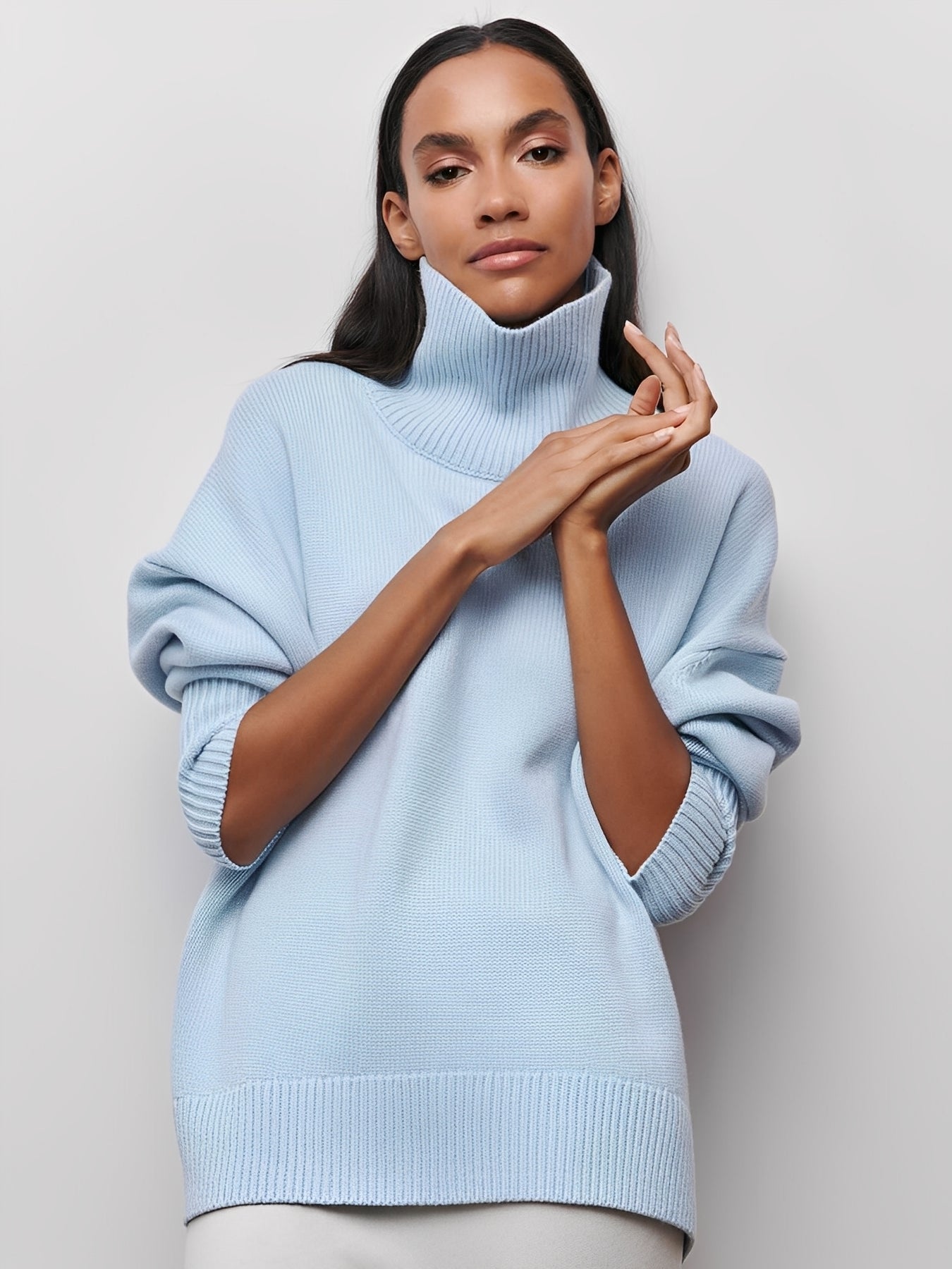 Marva - Pulover stilat și călduros pentru femei, cu guler înalt