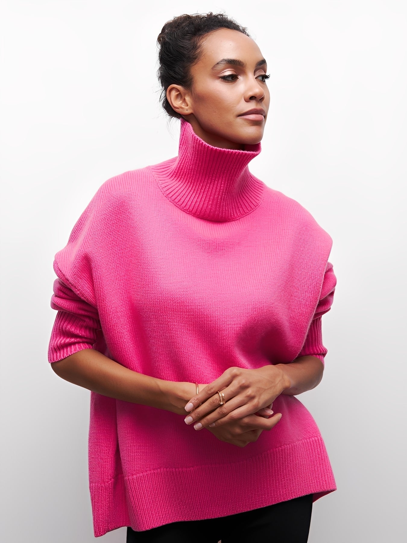 Marva - Pulover stilat și călduros pentru femei, cu guler înalt