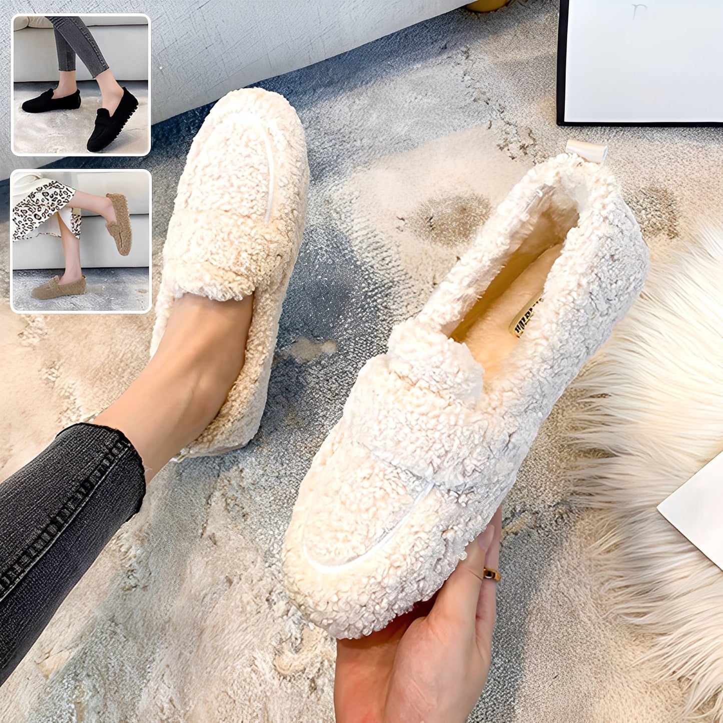 Mara - Mocasini calzi de iarnă pentru femei