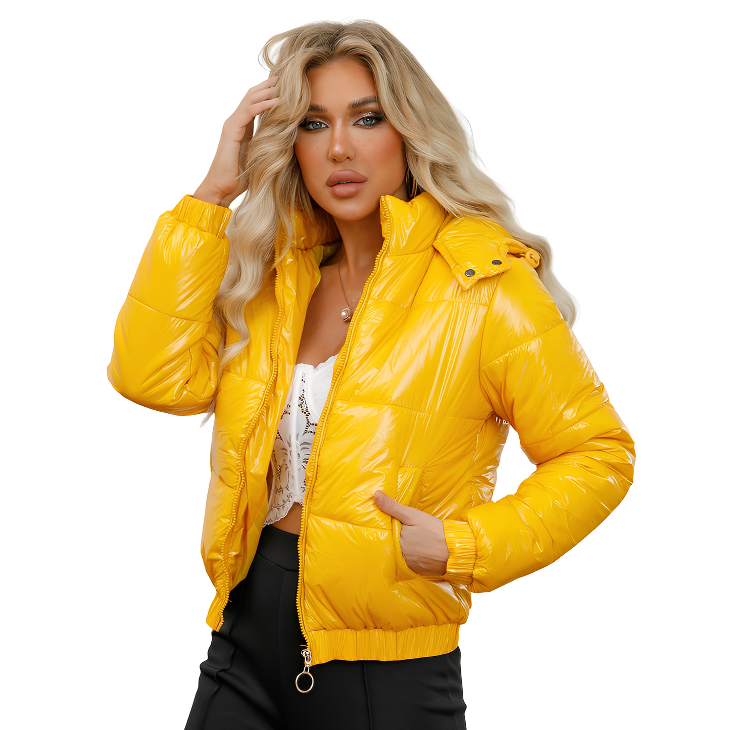 Yazmin - Jachetă elegantă și modernă cu glugă pentru femei