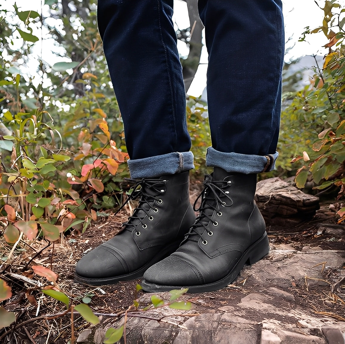 Garrick - Botine Retro din Piele Robuste pentru Bărbați