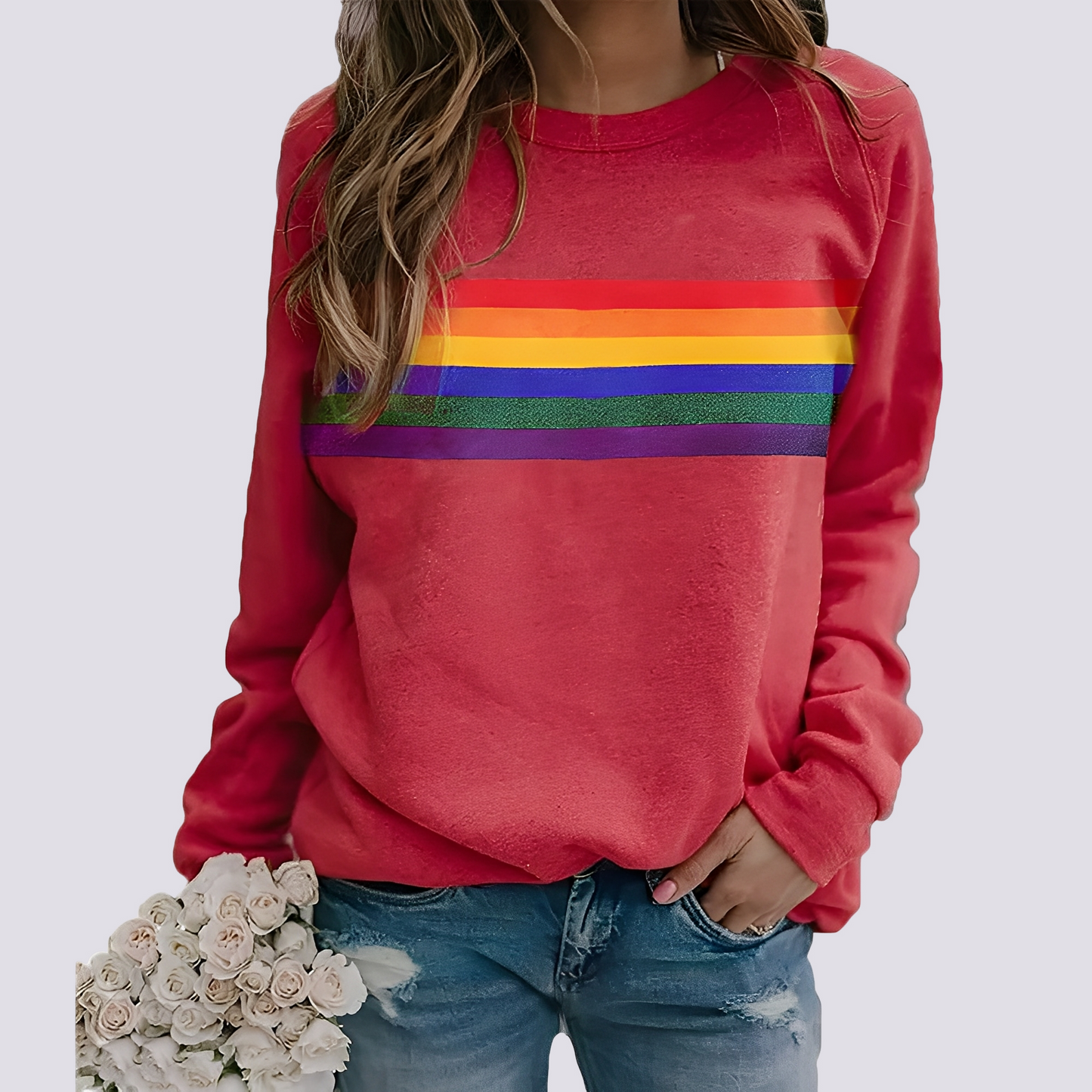 Roseann - Pulover modern cu modele colorate pentru femei