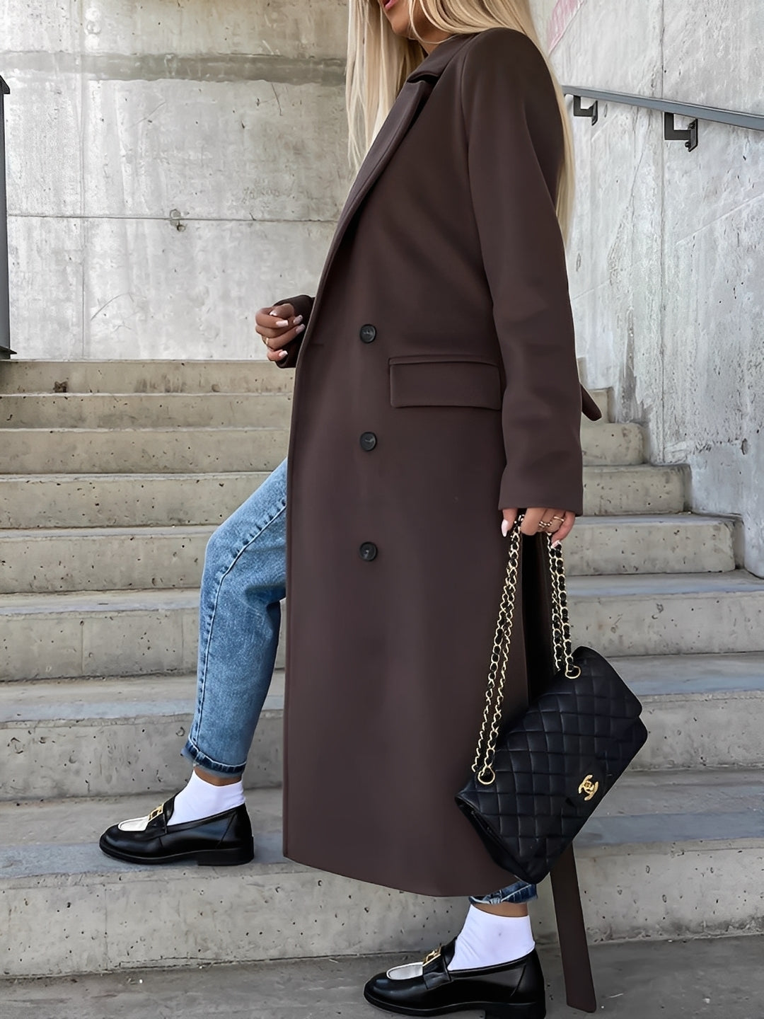 Suzanne - Palton de damă cu curea și dublă față