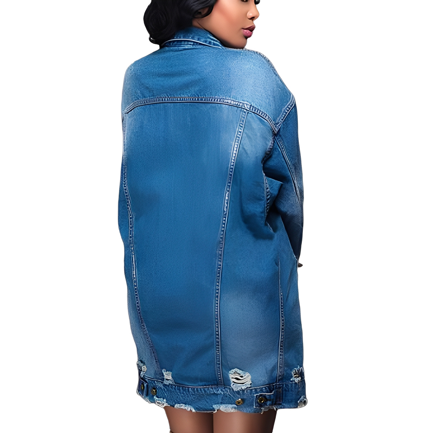 Yasmin - Jachetă de blugi lungă și confortabilă pentru femei