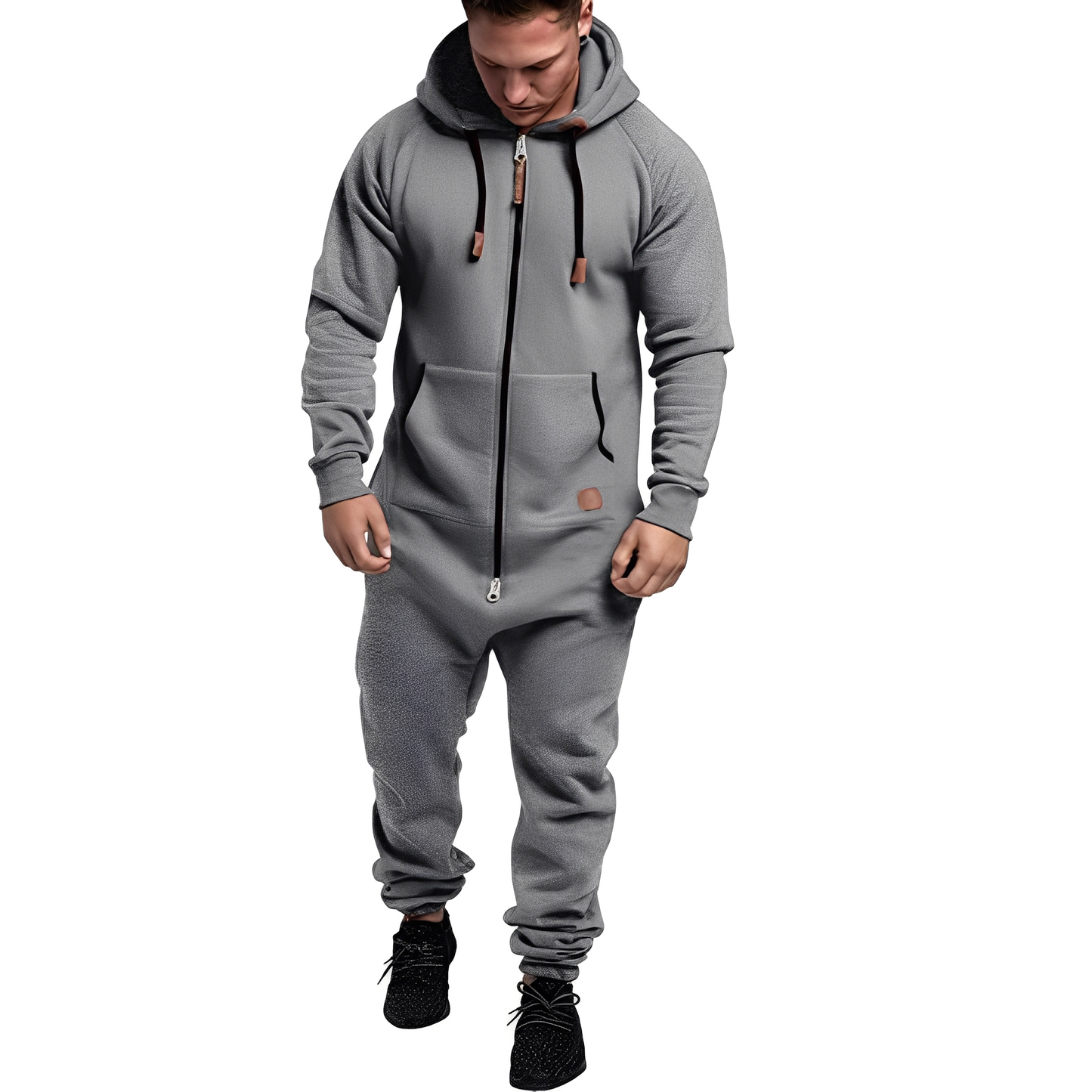 Benson - Overall Fleece pentru Bărbați, Confortabil, cu Glugă