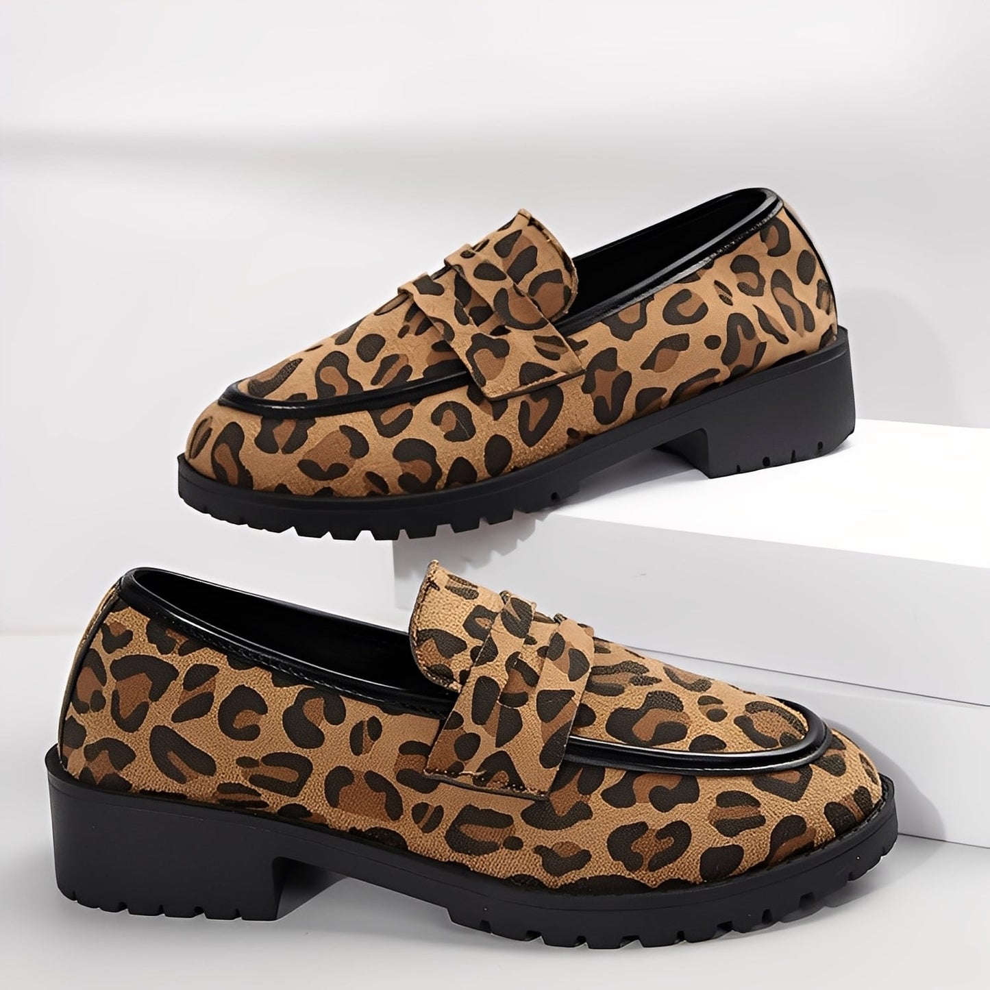 Camélia - Pantofi eleganți cu imprimeu leopard pentru femei