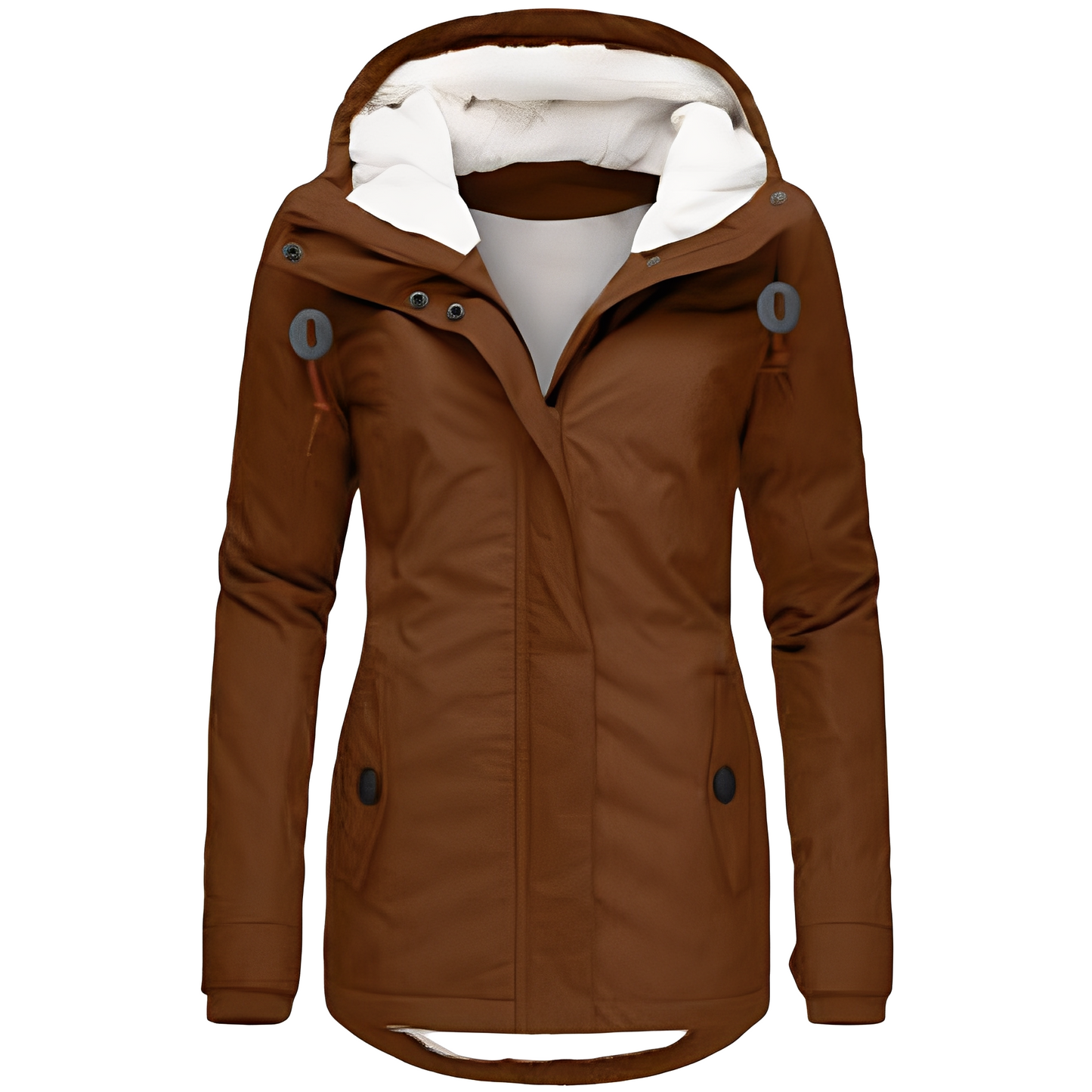 Valary - Jachetă de catifea rezistentă la apă cu glugă pentru femei