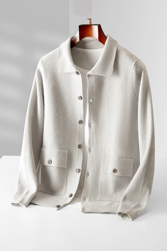 Herbert - Cardigan elegant cu tricot dens și buzunare pentru bărbați