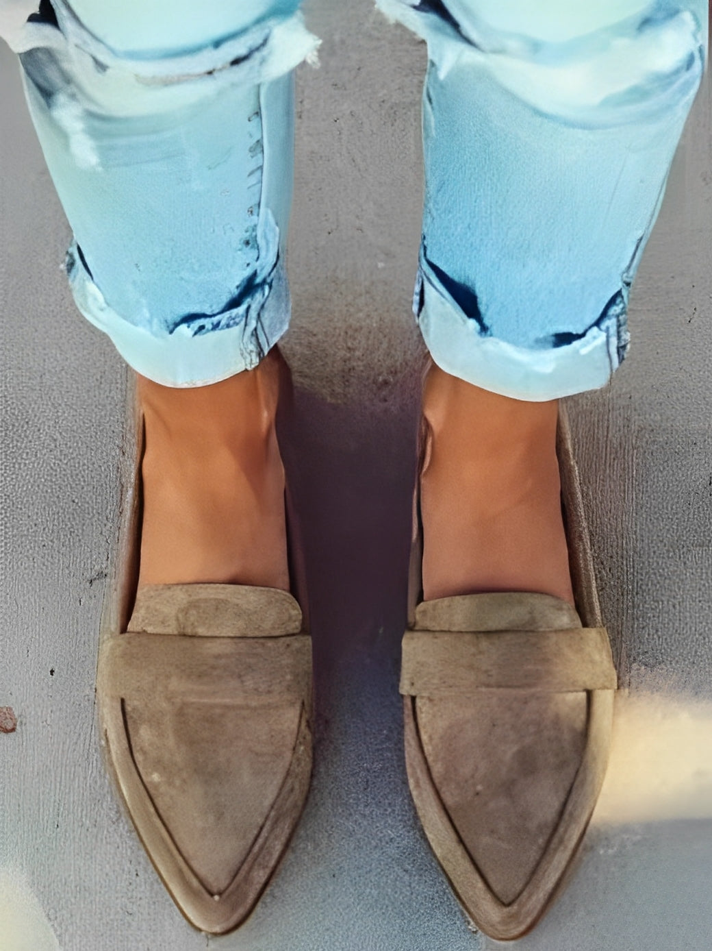 Christal - Stilizat spitze Wildleder-Slipper pentru dame