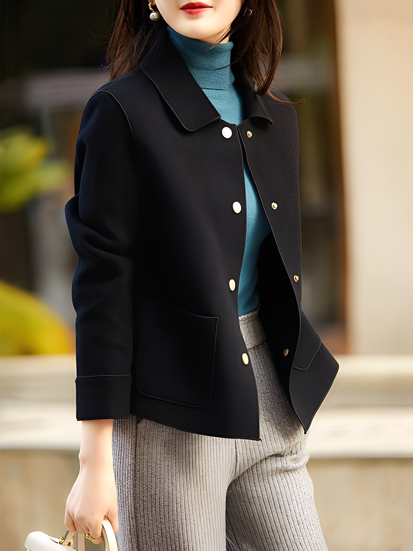 Meade - Jachetă elegantă și călduroasă de damă, cu nasturi
