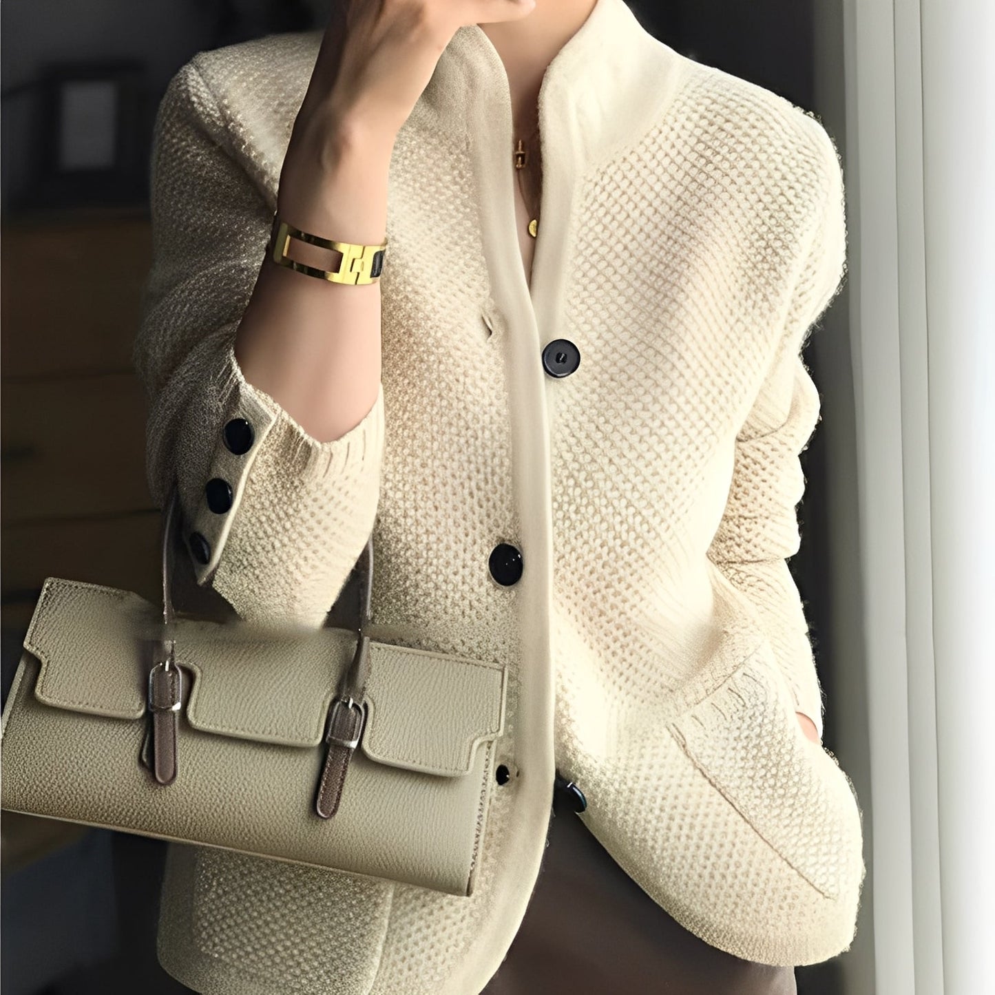 Arlette - Cardigan cu pieptar cu nasturi pentru femei