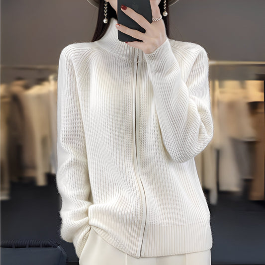 Margaret - Cardigan din lână cu fermoar pentru femei