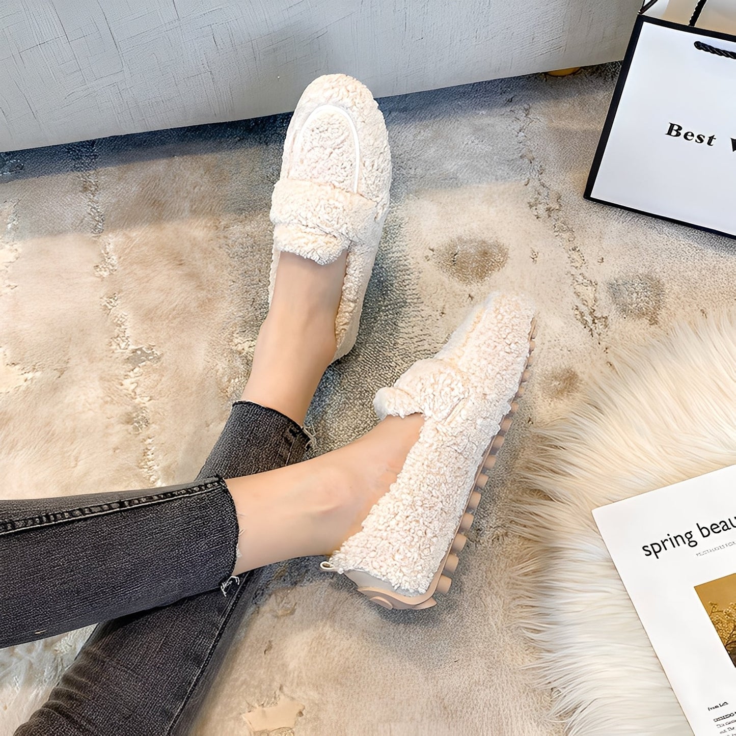 Mara - Mocasini calzi de iarnă pentru femei