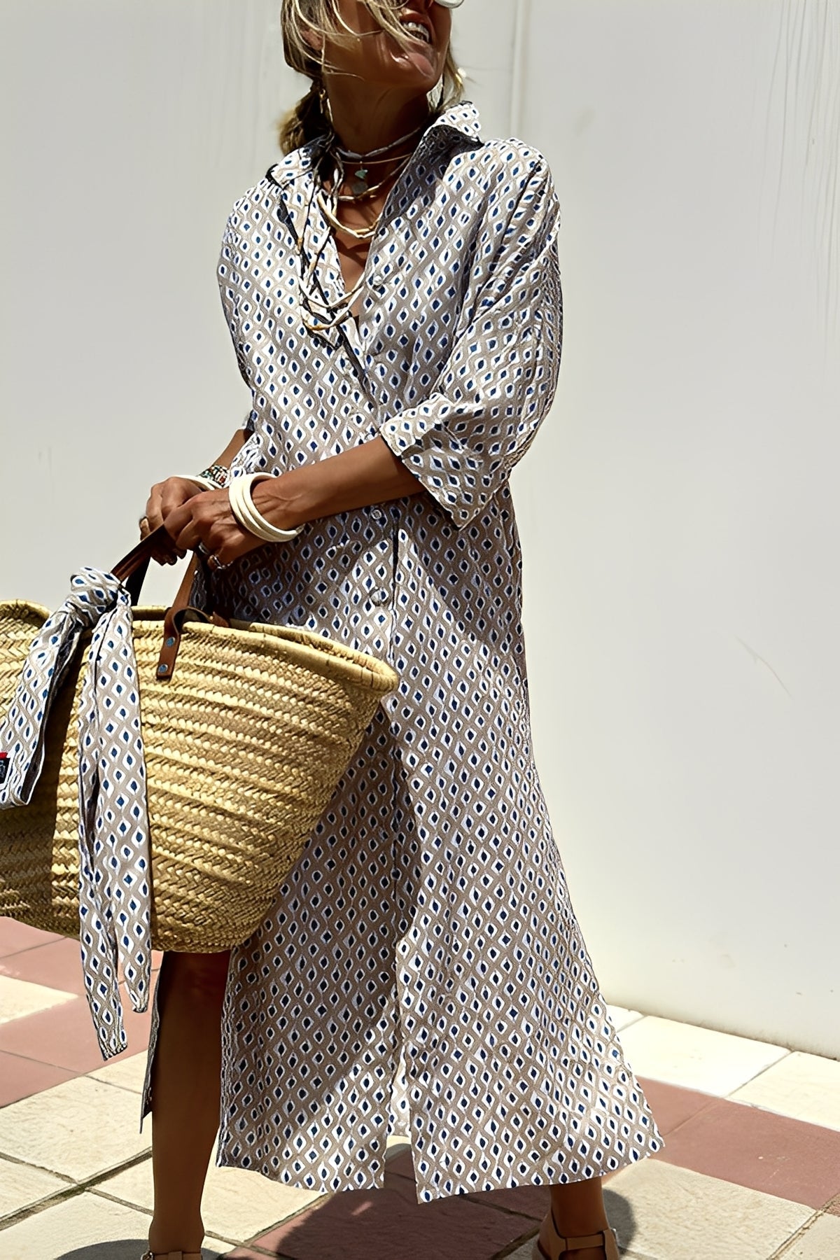 Amélie - Rochie clasică în dungi pentru femei