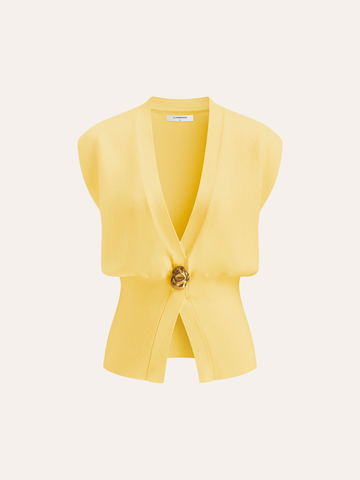 Annalena – V-Ausschnitt Detaliu cu Buton Tricou