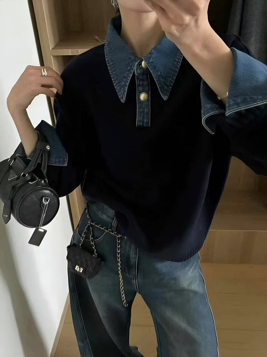 Nellie – Pulover 2 în 1 cu Revers-Panel