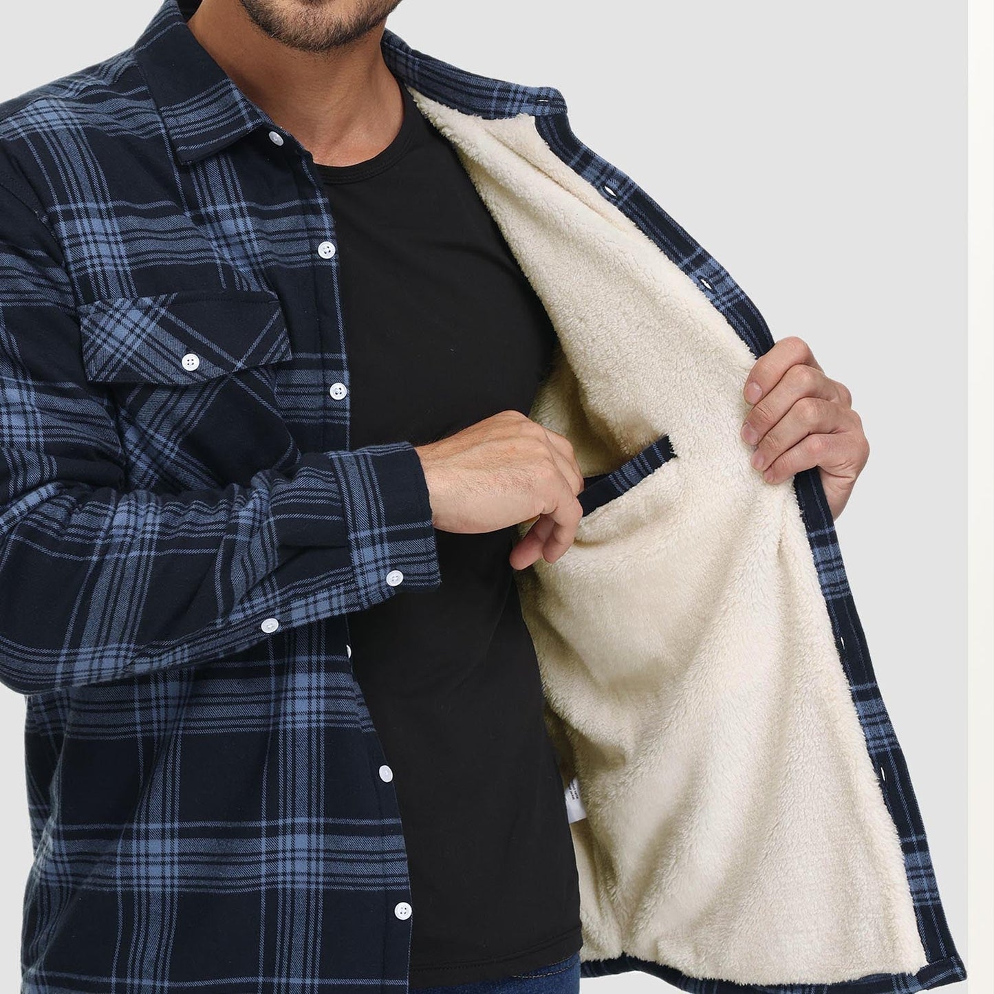 Marlon – Overshirtjacke cu carouri pentru iarnă pentru bărbați