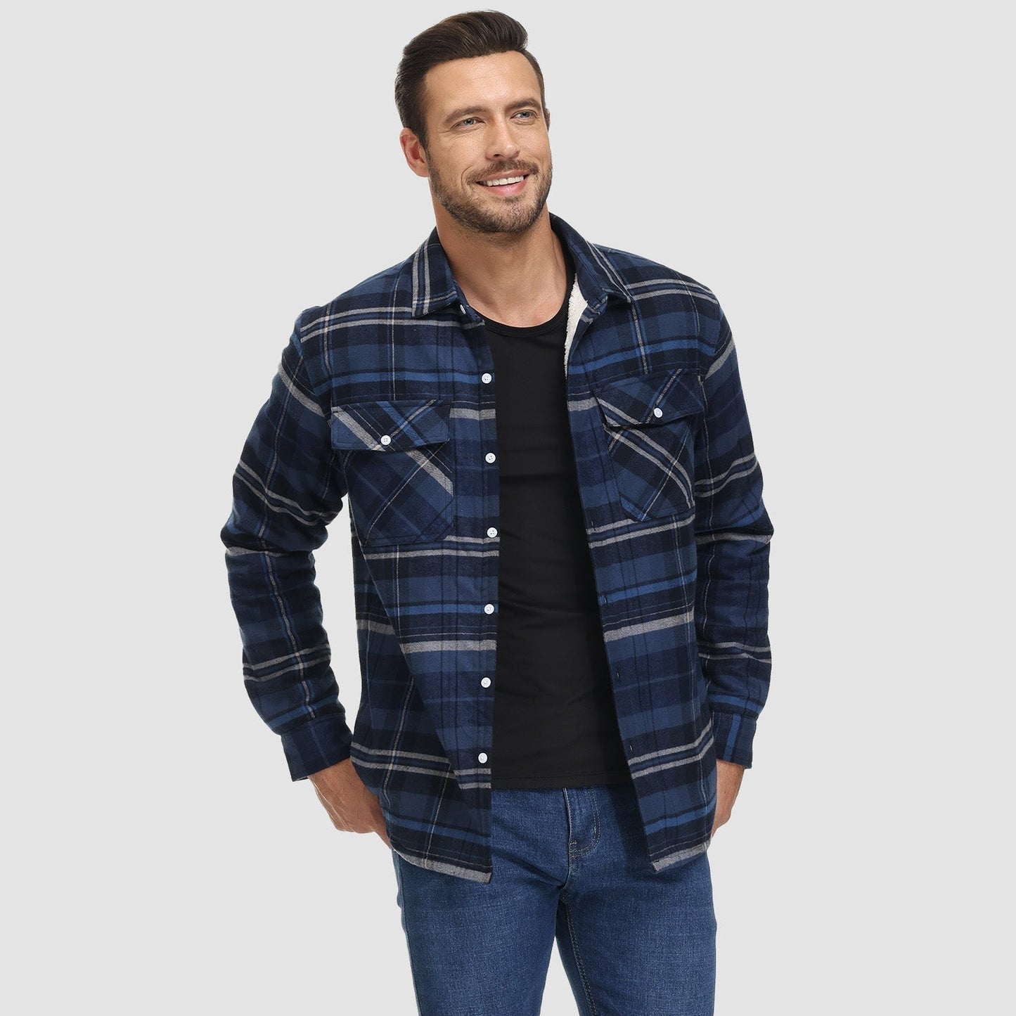 Marlon – Overshirtjacke cu carouri pentru iarnă pentru bărbați