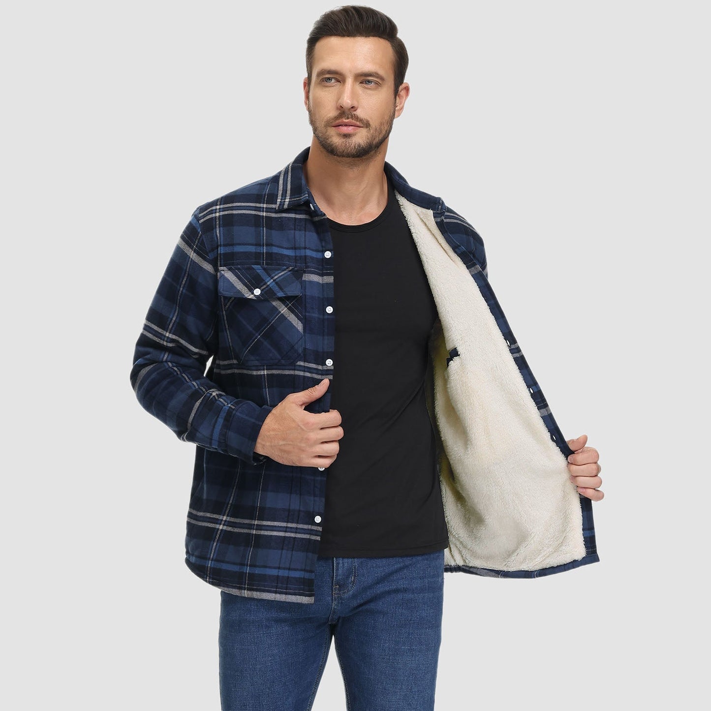 Marlon – Overshirtjacke cu carouri pentru iarnă pentru bărbați