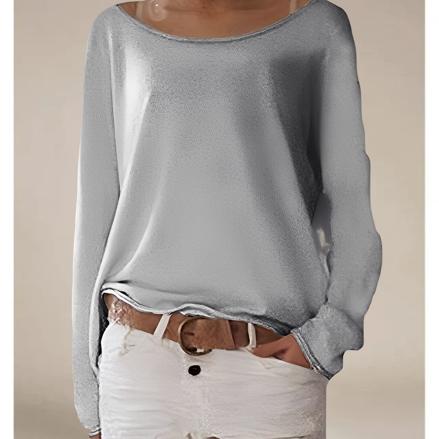 Alexa – Lettere Rundhalset Fintstrikket Sweater
